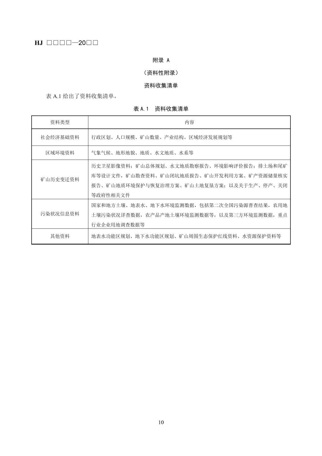 矿区历史遗留固体废物污染状况调查技术规范