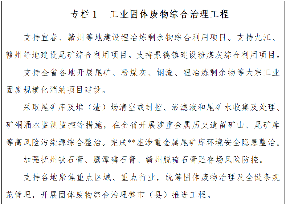 工业固体废物综合治理工程